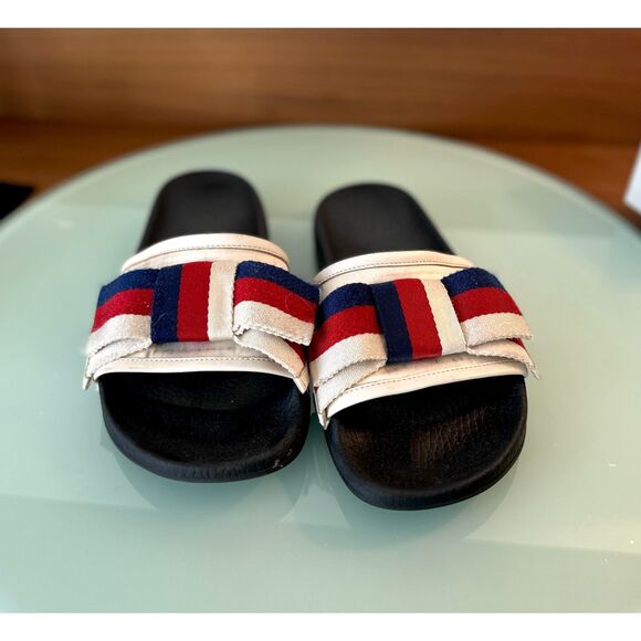 Authentic Gucci Web Ribbon Slides – Black Footbed – Size EU 37 - Picture 4 of 6